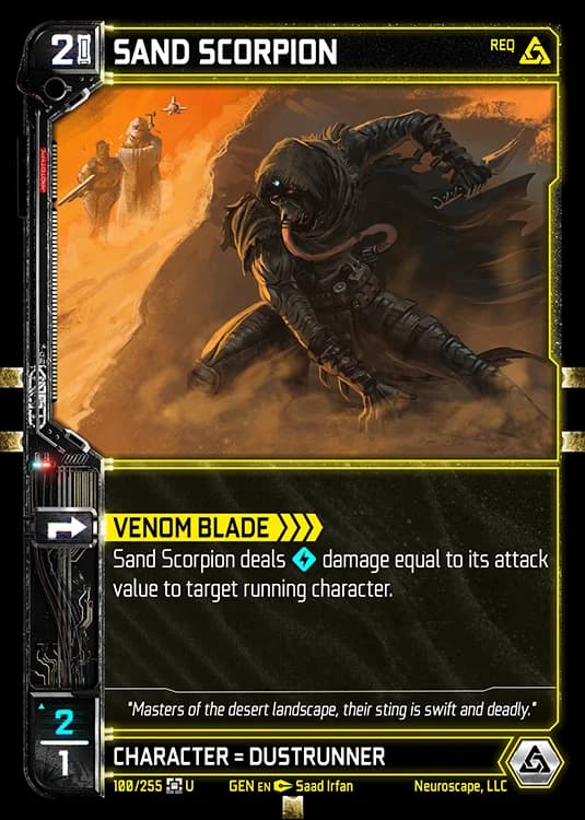 SAND SCORPION - Genesis - Kickstarter Edition - NeuroScape TCG card