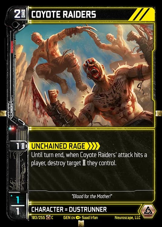 COYOTE RAIDERS - Genesis - Kickstarter Edition - NeuroScape TCG card
