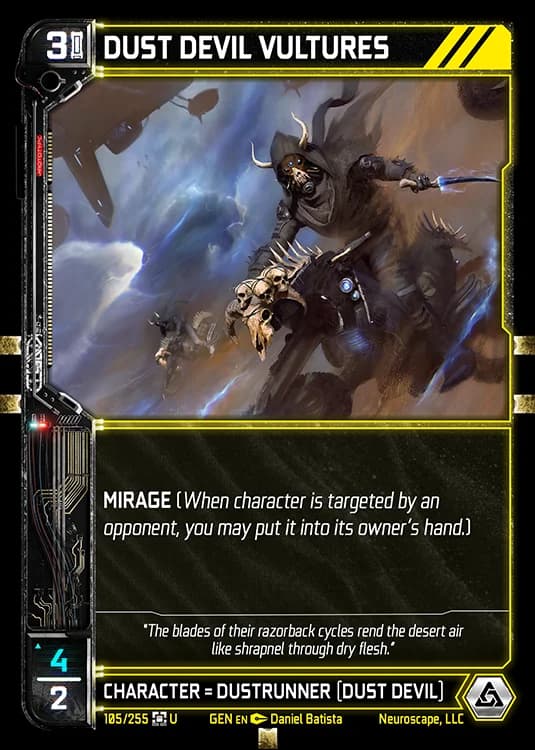 DUST DEVIL VULTURES - Genesis - Kickstarter Edition - NeuroScape TCG card