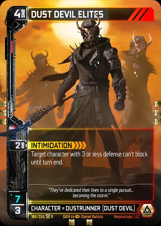 DUST DEVIL ELITES - Genesis - Kickstarter Edition - NeuroScape TCG card