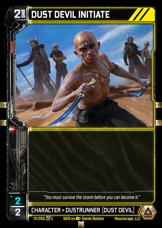 DUST DEVIL INITIATE - Genesis - Kickstarter Edition - NeuroScape TCG card