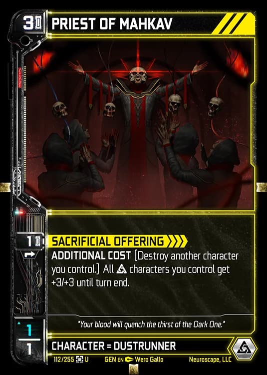 PRIEST OF MAHKAV - Genesis - Kickstarter Edition - NeuroScape TCG card
