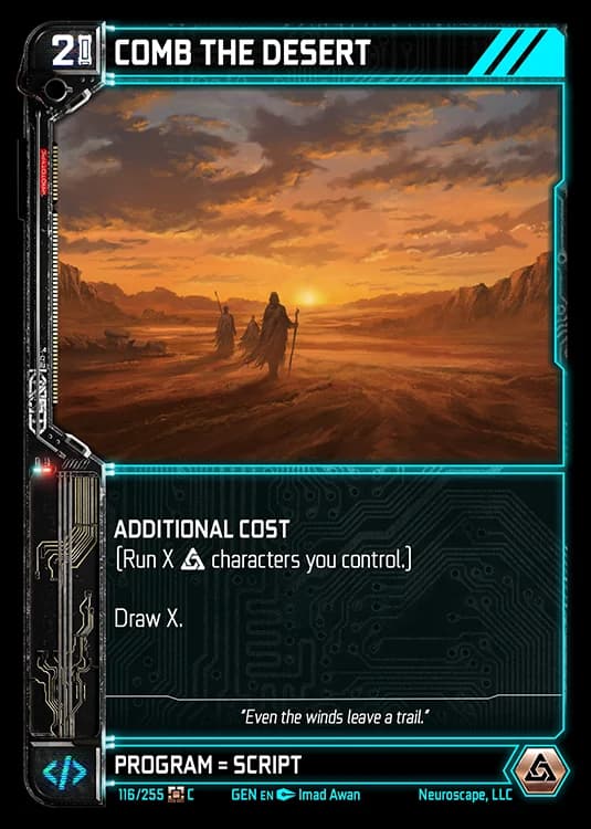 COMB THE DESERT - Genesis - Kickstarter Edition - NeuroScape TCG card