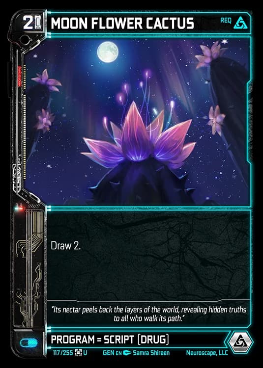 MOON FLOWER CACTUS - Genesis - Kickstarter Edition - NeuroScape TCG card