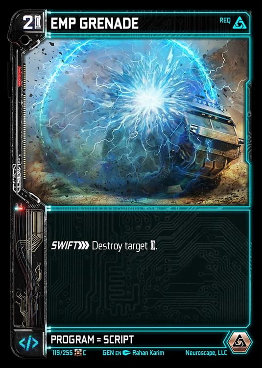 EMP GRENADE - Genesis - Kickstarter Edition - NeuroScape TCG card