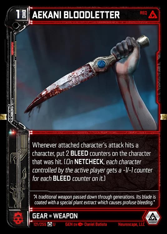 AEKANI BLOODLETTER - Genesis - Kickstarter Edition - NeuroScape TCG card