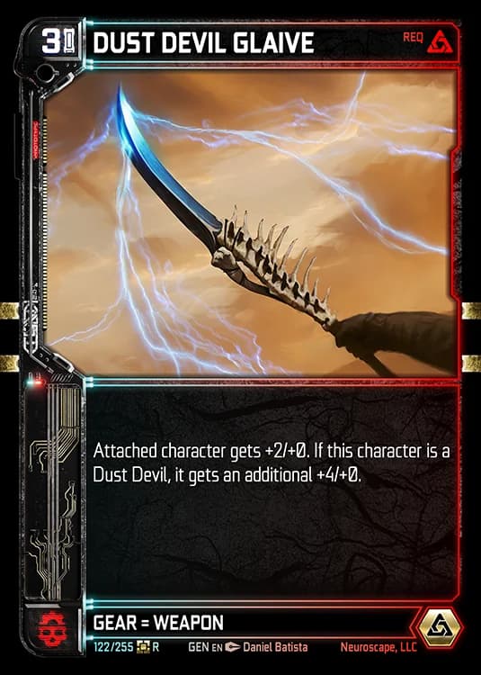 DUST DEVIL GLAIVE - Genesis - Kickstarter Edition - NeuroScape TCG card