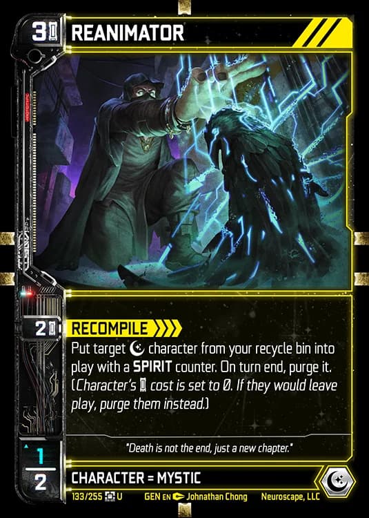 REANIMATOR - Genesis - Kickstarter Edition - NeuroScape TCG card