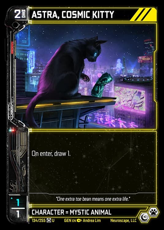 ASTRA, COSMIC KITTY - Genesis - Kickstarter Edition - NeuroScape TCG card