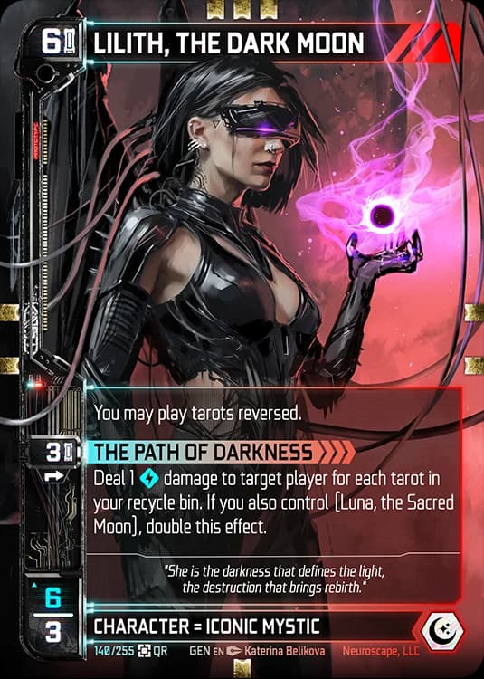 LILITH, THE DARK MOON - Genesis - Kickstarter Edition - NeuroScape TCG card