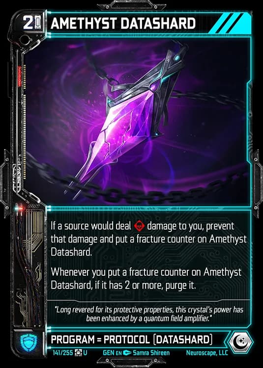 AMETHYST DATASHARD - Genesis - Kickstarter Edition - NeuroScape TCG card