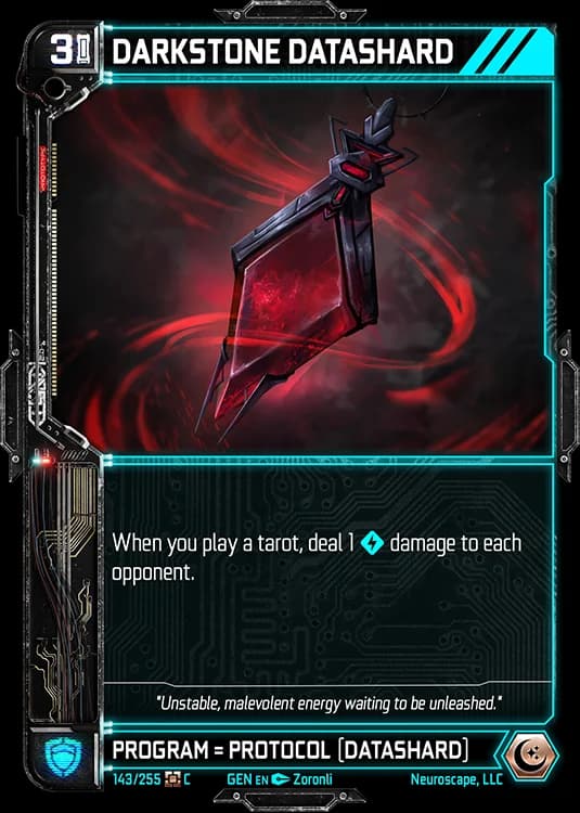 DARKSTONE DATASHARD - Genesis - Kickstarter Edition - NeuroScape TCG card