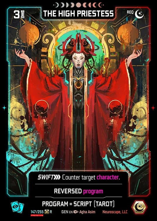 THE HIGH PRIESTESS - Genesis - Kickstarter Edition - NeuroScape TCG card