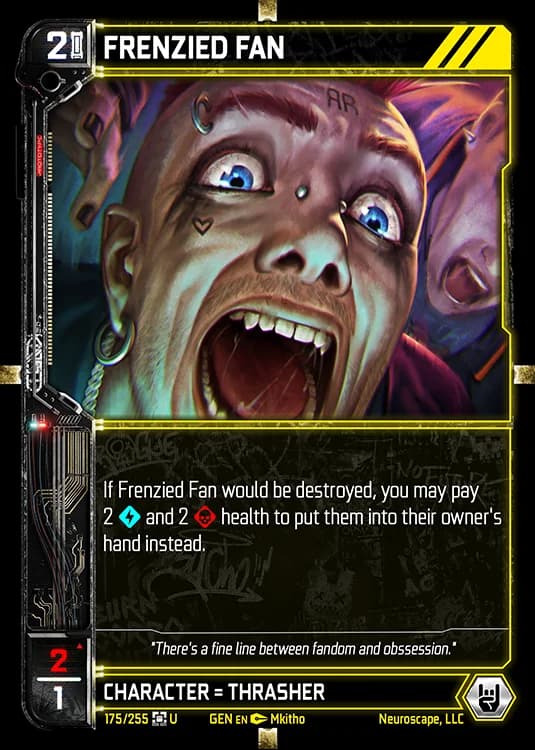 FRENZIED FAN - Genesis - Kickstarter Edition - NeuroScape TCG card