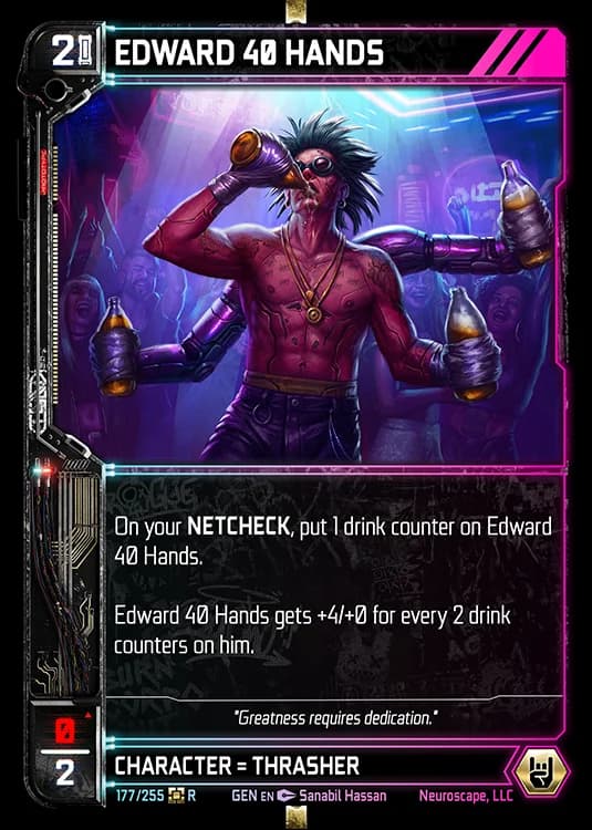 EDWARD 40 HANDS - Genesis - Kickstarter Edition - NeuroScape TCG card