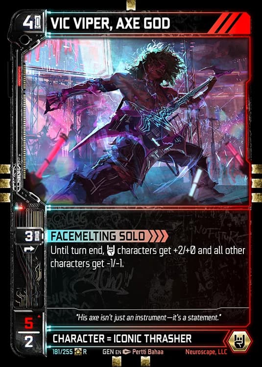 VIC VIPER, AXE GOD - Genesis - Kickstarter Edition - NeuroScape TCG card