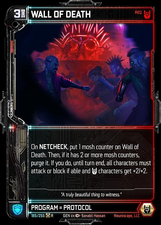 WALL OF DEATH - Genesis - Kickstarter Edition - NeuroScape TCG card