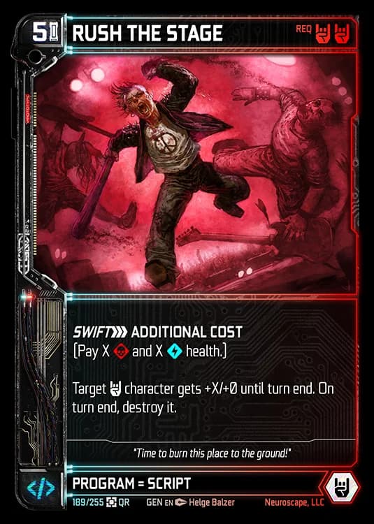 RUSH THE STAGE - Genesis - Kickstarter Edition - NeuroScape TCG card