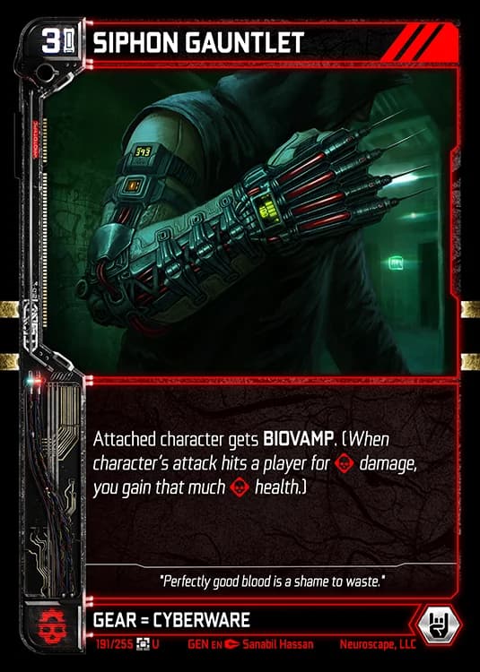 SIPHON GAUNTLET - Genesis - Kickstarter Edition - NeuroScape TCG card