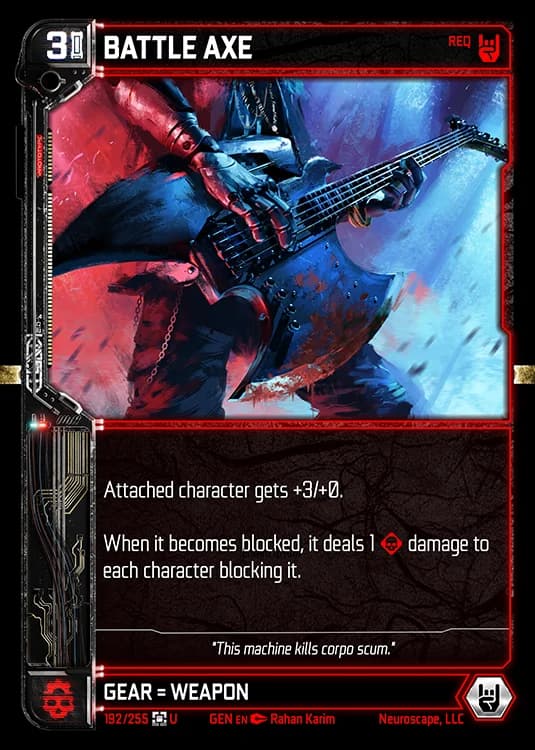 BATTLE AXE - Genesis - Kickstarter Edition - NeuroScape TCG card