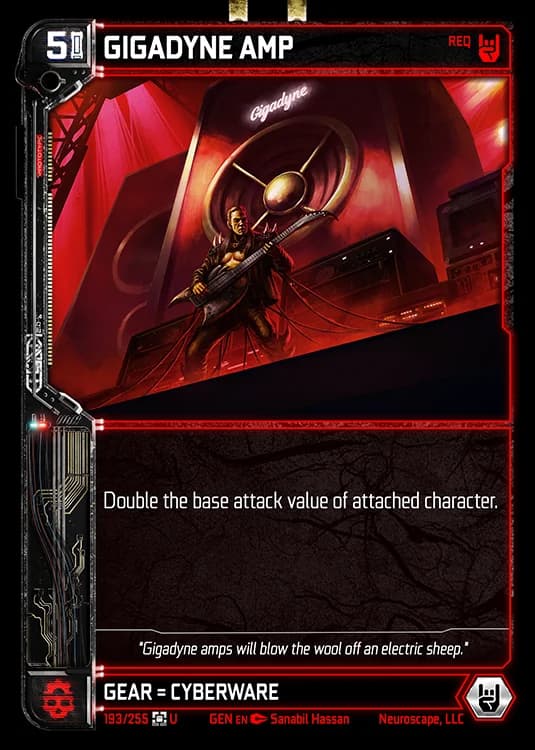 GIGADYNE AMP - Genesis - Kickstarter Edition - NeuroScape TCG card
