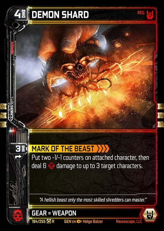 DEMON SHARD - Genesis - Kickstarter Edition - NeuroScape TCG card