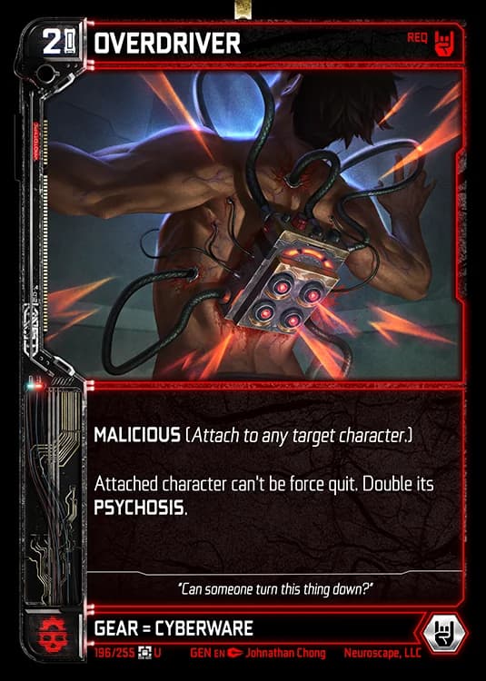 OVERDRIVER - Genesis - Kickstarter Edition - NeuroScape TCG card