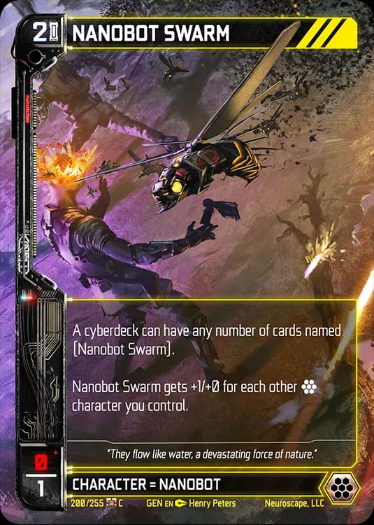 NANOBOT SWARM - Genesis - Kickstarter Edition - NeuroScape TCG card