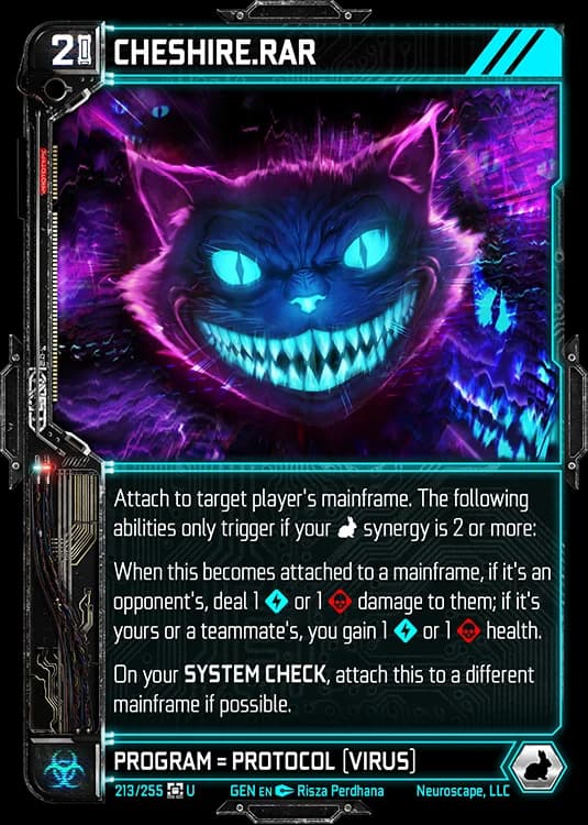 CHESHIRE.RAR - Genesis - Kickstarter Edition - NeuroScape TCG card