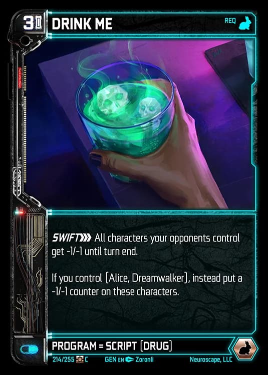 DRINK ME - Genesis - Kickstarter Edition - NeuroScape TCG card