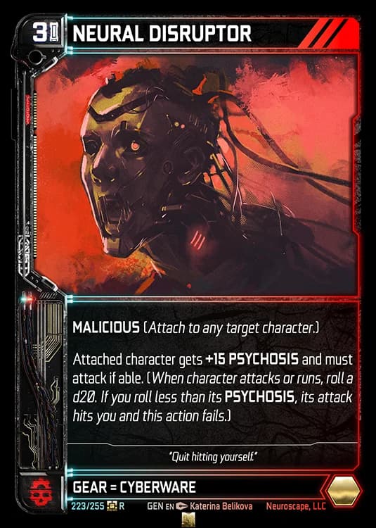 NEURAL DISRUPTOR - Genesis - Kickstarter Edition - NeuroScape TCG card