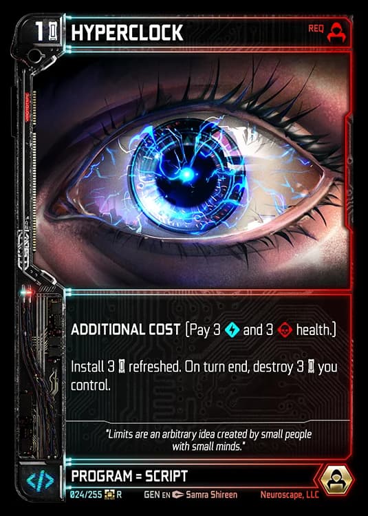 HYPERCLOCK - Genesis - Kickstarter Edition - NeuroScape TCG card