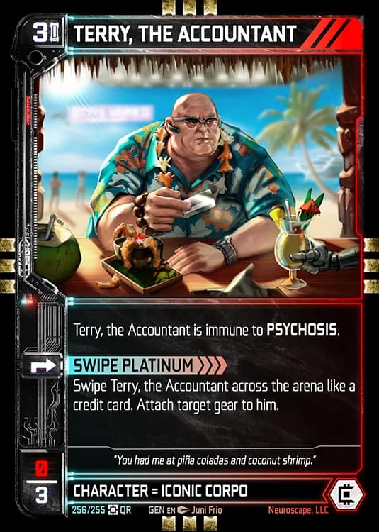 TERRY, THE ACCOUNTANT - Genesis - Kickstarter Edition - NeuroScape TCG card