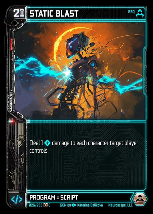 STATIC BLAST - Genesis - Kickstarter Edition - NeuroScape TCG card