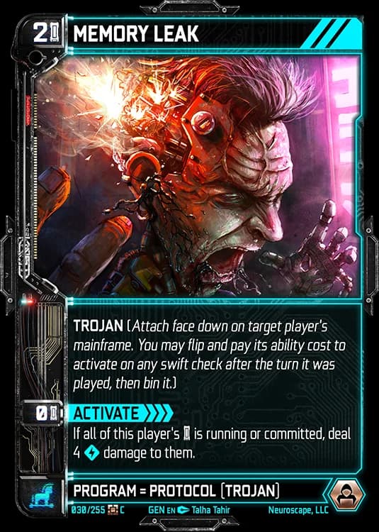 MEMORY LEAK - Genesis - Kickstarter Edition - NeuroScape TCG card