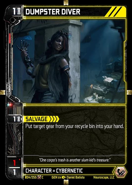 DUMPSTER DIVER - Genesis - Kickstarter Edition - NeuroScape TCG card