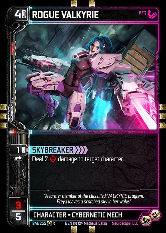 ROGUE VALKYRIE - Genesis - Kickstarter Edition - NeuroScape TCG card