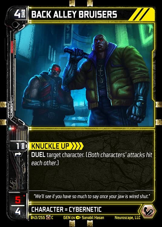 BACK ALLEY BRUISERS - Genesis - Kickstarter Edition - NeuroScape TCG card