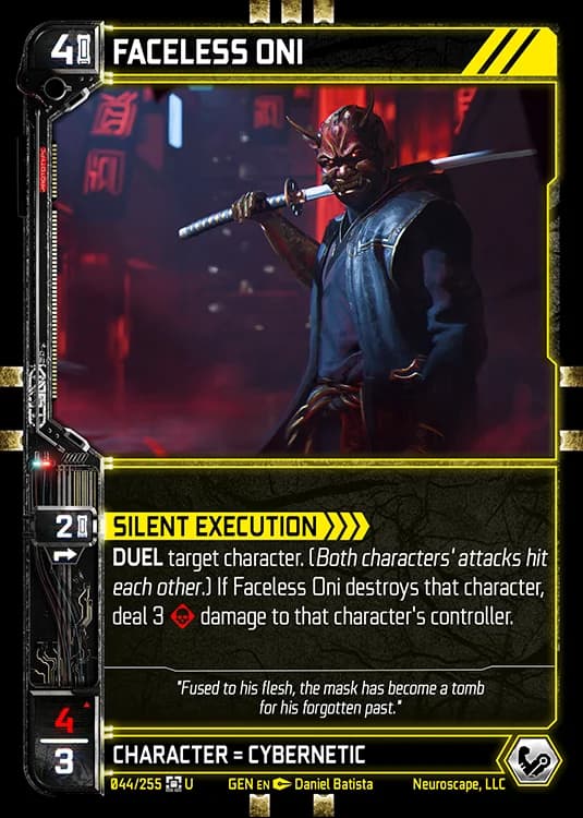 FACELESS ONI - Genesis - Kickstarter Edition - NeuroScape TCG card