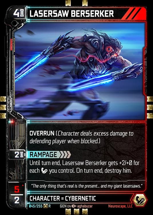 LASERSAW BERSERKER - Genesis - Kickstarter Edition - NeuroScape TCG card