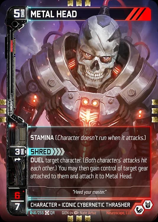 METAL HEAD - Genesis - Kickstarter Edition - NeuroScape TCG card