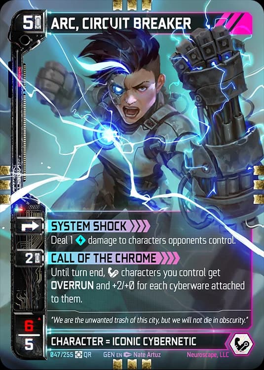 ARC, CIRCUIT BREAKER - Genesis - Kickstarter Edition - NeuroScape TCG card