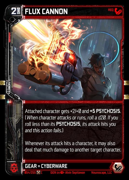 FLUX CANNON - Genesis - Kickstarter Edition - NeuroScape TCG card