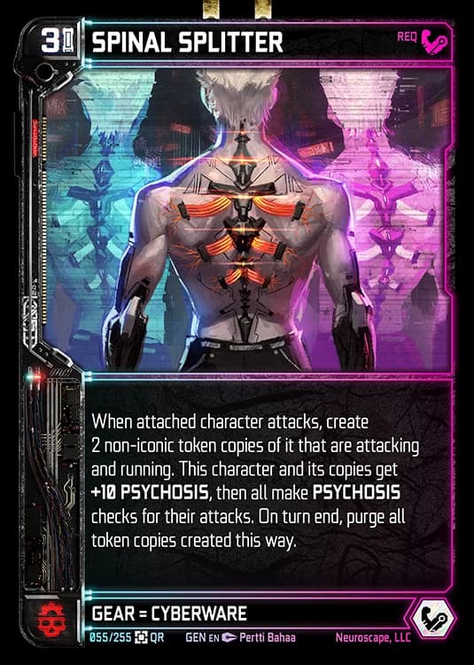 SPINAL SPLITTER - Genesis - Kickstarter Edition - NeuroScape TCG card