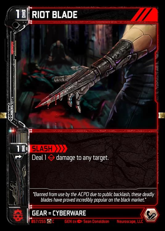 RIOT BLADE - Genesis - Kickstarter Edition - NeuroScape TCG card