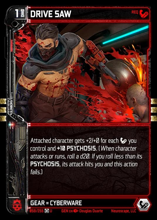 DRIVE SAW - Genesis - Kickstarter Edition - NeuroScape TCG card