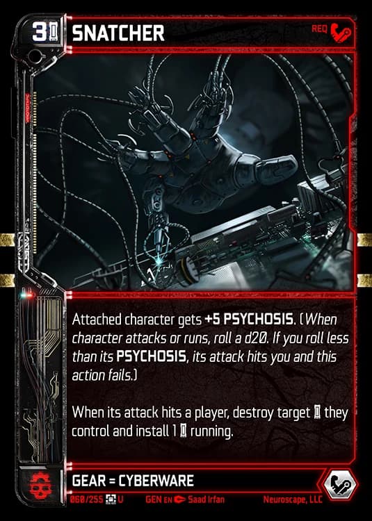 SNATCHER - Genesis - Kickstarter Edition - NeuroScape TCG card
