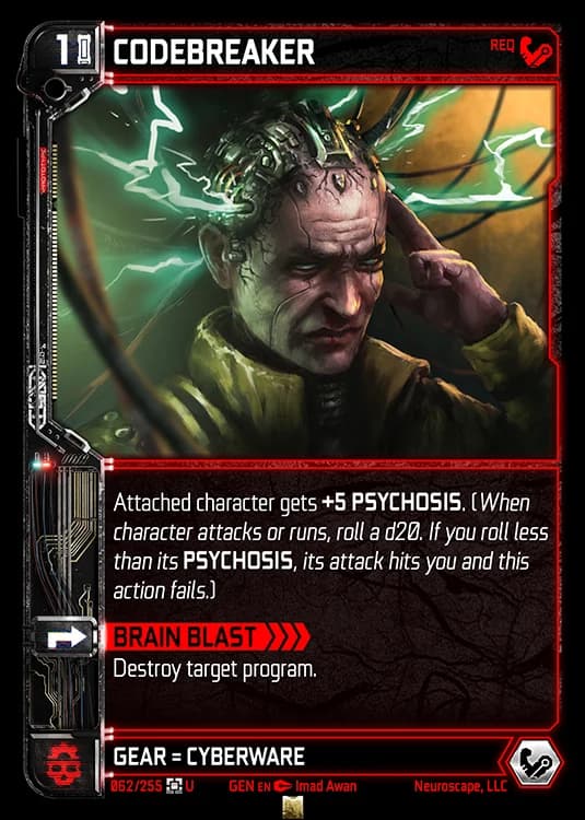 CODEBREAKER - Genesis - Kickstarter Edition - NeuroScape TCG card