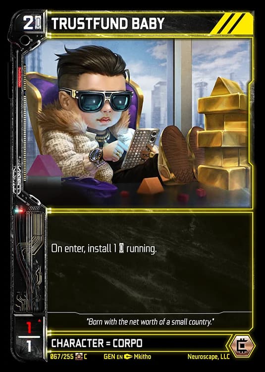 TRUSTFUND BABY - Genesis - Kickstarter Edition - NeuroScape TCG card