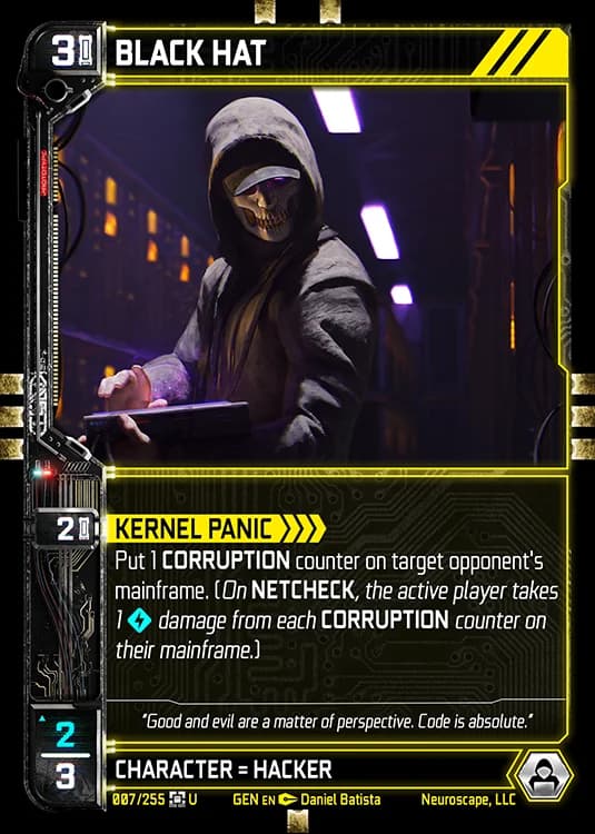 BLACK HAT - Genesis - Kickstarter Edition - NeuroScape TCG card